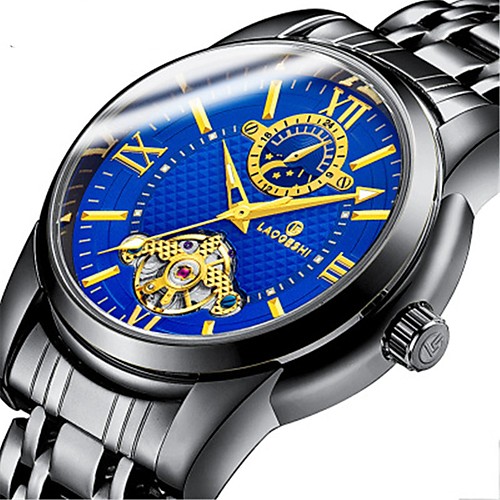 

Муж. Механические часы С автоподзаводом Черный / Серебристый металл 30 m Защита от влаги Фосфоресцирующий Фаза луны Аналоговый Роскошь Мода - Черный Темно-синий Светло-синий