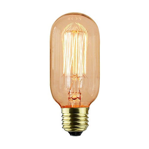 

1шт 40 W E26 / E27 T45 Желтый Прозрачный Body Лампа накаливания Vintage Эдисон лампочка 110-130 V