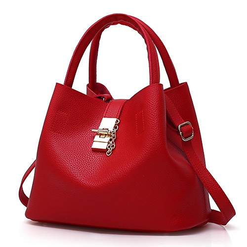 

Women's Patent Leather Tote Solid Color Black / Blushing Pink / Red / Fall & Winter