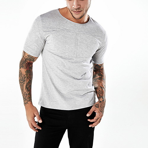 

Муж. Футболка Круглый вырез Однотонный Белый M