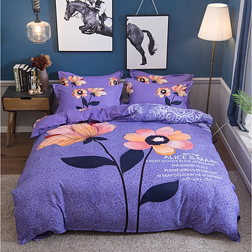 

Пододеяльник наборы Цветочный принт Полиэстер С принтом 4 предметаBedding Sets