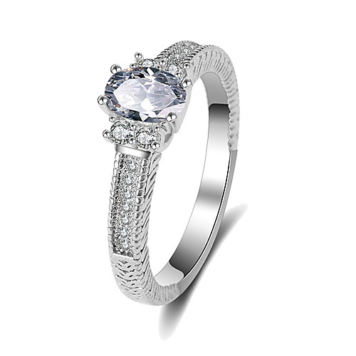 

Women's Ring Micro Pave Ring AAA Cubic Zirconia 1pc Silver Copper Stylish Party Engagement Jewelry