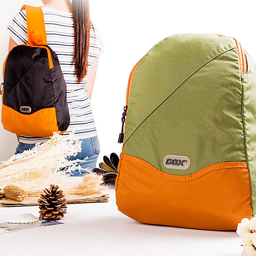 

GOX Легкий упаковываемый рюкзак 20 L - Легкость Пригодно для носки Молния YKK На открытом воздухе Путешествия Для школы Нейлон Зеленый Черный / оранжевый