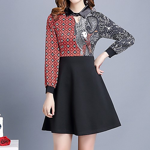 

женское платье выше линии колена красное желтое l xl xxl xxxl
