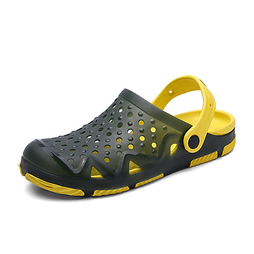 

Men's PVC Summer Casual Sandals Water Shoes Breathable Color Block Orange / Dark Green / Gray