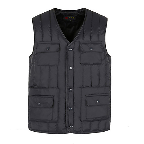 

Men's Daily Basic Solid Colored Regular Vest, Polyester Sleeveless Winter V Neck Blue / Gray XXXL / XXXXL / XXXXXL
