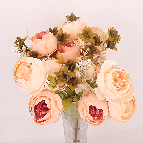 

Искусственные Цветы 1 Филиал Классический Односпальный комплект (Ш 150 x Д 200 см) Современный современный Свадебные цветы Пионы Букеты на стол