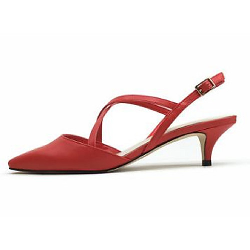 

Жен. Микроволокно Лето Сандалии На шпильке Черный / Красный / Телесный