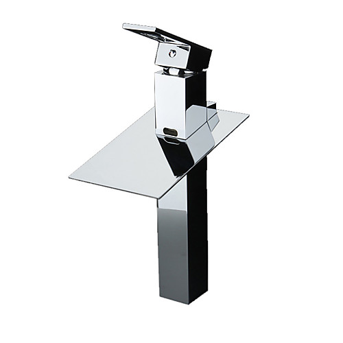 

Ванная раковина кран - Водопад / LED Хром Свободно стоящий Одной ручкой Два отверстияBath Taps