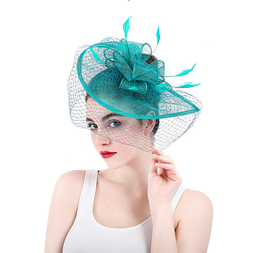 

Лен / Сеть / Искуственная кожа Fascinators / Цветы / Аксессуары для волос с Пух 1 шт. Свадьба / Вечеринка / ужин Заставка