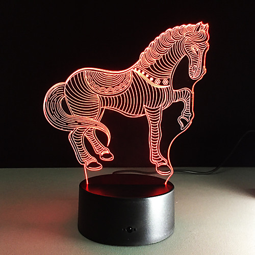 

3d светодиодные животные ночные огни лошадь зебра настольная лампа usb прикроватные лампы украшения дома 5 В