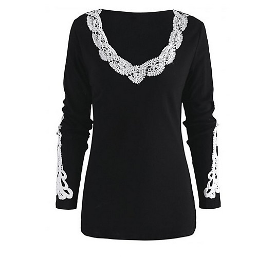 

Жен. Футболка V-образный вырез Однотонный Белый L