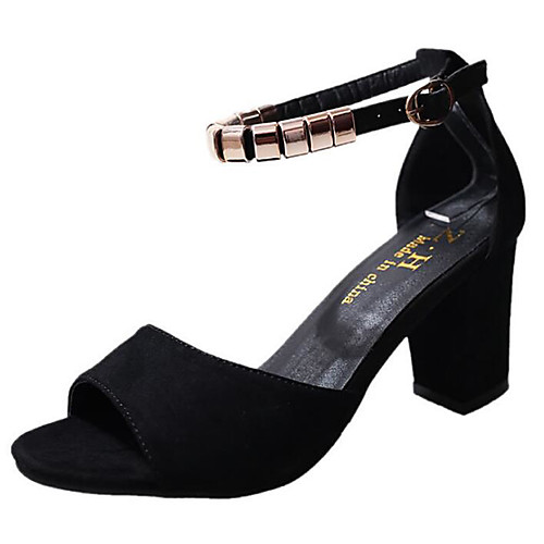 

Жен. Полиуретан Лето Сандалии На толстом каблуке Черный / Серый / Розовый