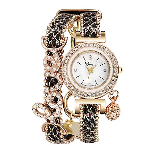 

Жен. Кварцевые Diamond Watch Классика Мода Черный Белый Синий Искусственная кожа Кварцевый Черный Красный Лиловый Защита от влаги Творчество Новый дизайн 30 m 1 ед. Аналоговый / Имитация Алмазный