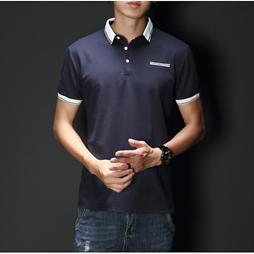 

Муж. Polo Тонкие Однотонный Синий XL