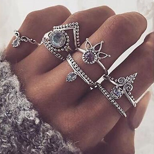 

Жен. Фиолетовый Белый Классический Кольцо Ring Set Свисающие Flower Shape Везучий модный Романтика Мода Богемный Модные кольца Бижутерия Золотой / Серебряный Назначение / 8шт