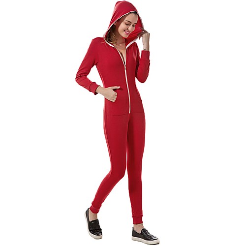 

Жен. Классический Черный Красный Комбинезоны, Однотонный M L XL