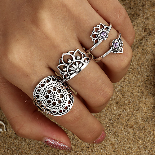 

Жен. Фиолетовый Кольцо Ring Set Цветы модный Мода Богемный Элегантный стиль Модные кольца Бижутерия Серебряный Назначение Для вечеринок Повседневные Для улицы День рождения 4шт