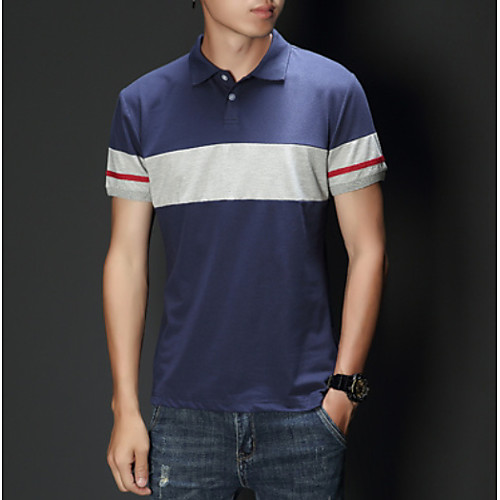 

Муж. Polo Тонкие Однотонный Синий XL
