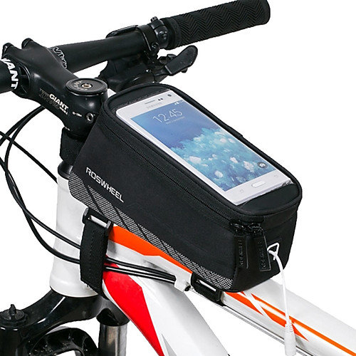 фото Roswheel сотовый телефон сумка бардачок на раму 5.5 дюймовый сенсорный экран водонепроницаемость велоспорт для iphone 8 plus / 7 plus / 6s plus / 6 plus iphone x iphone xr черный / iphone xs lightinthebox