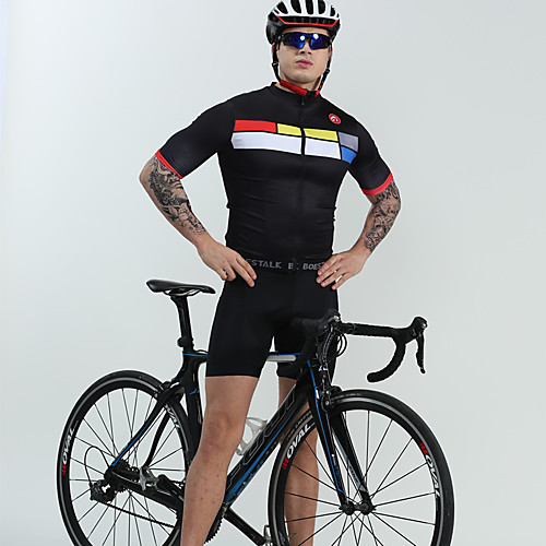 

BOESTALK Муж. С короткими рукавами Велокофты и велошорты-комбинезоны - Черный Клетки Велоспорт Наборы одежды Виды спорта Спандекс Клетки Горные велосипеды Шоссейные велосипеды Одежда / Эластичная