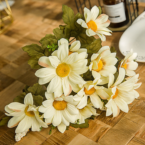 

Искусственные Цветы 1 Филиал Классический Свадьба Пастораль Стиль Ромашки Вечные цветы Букеты на стол