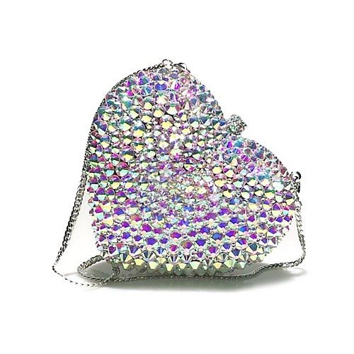 

Women's Crystals Alloy Evening Bag Solid Color Silver / Fall & Winter