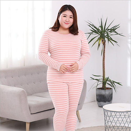 

Жен. Костюм Ночное белье - С принтом Полоски