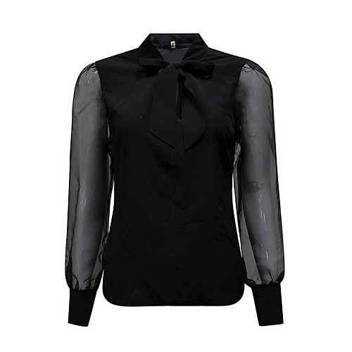 

Жен. Рубашка Однотонный Черный M