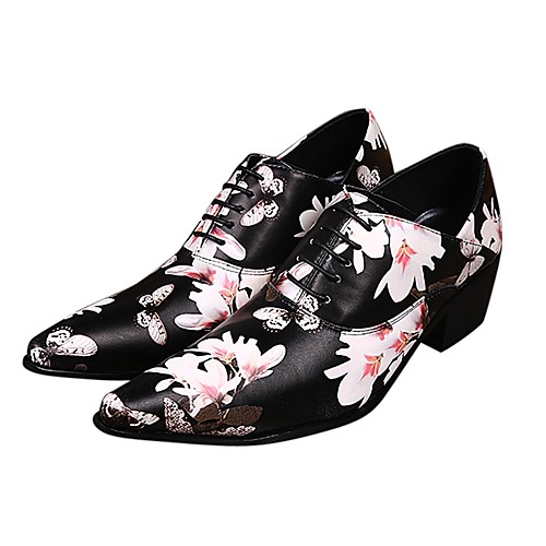 

Муж. Обувь для новинок Наппа Leather Весна лето Английский Туфли на шнуровке Высота возрастающей Черный / Свадьба / Для вечеринки / ужина