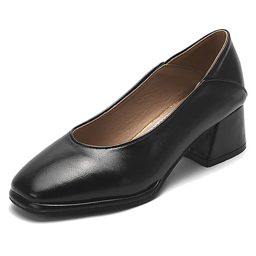 

Жен. Полиуретан Весна Минимализм Обувь на каблуках На толстом каблуке Черный / Бежевый / Серый