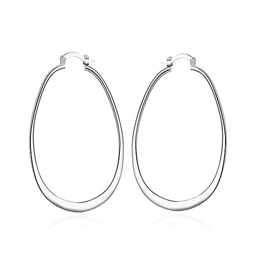 

Women's Hoop Earrings Earrings Pear Cut Drop Trendy Fashion Cute Elegant Silver Plated Earrings Jewelry Silver For Birthday Engagement Gift Daily Date 1 Pair
