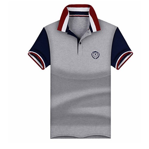 

Муж. Polo Рубашечный воротник Однотонный Светло-синий XL