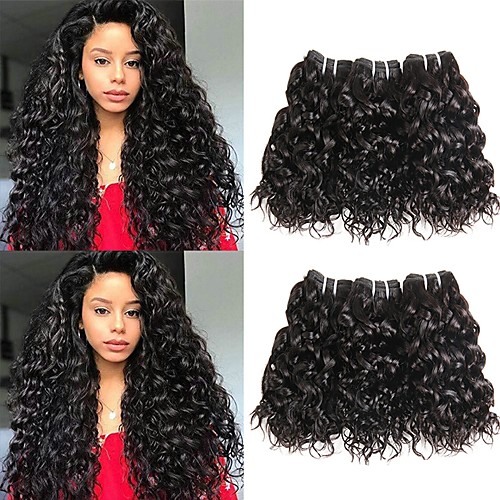 

6 Связок Малазийские волосы Волнистые 100% Remy Hair Weave Bundles Головные уборы Человека ткет Волосы Пучок волос 8-28 дюймовый Естественный цвет Ткет человеческих волос / Без запаха