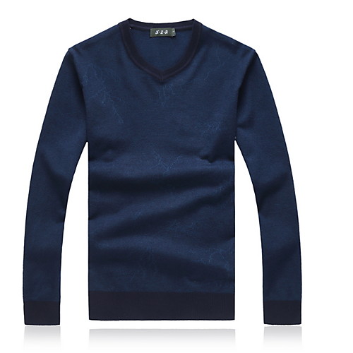 

Муж. Однотонный Пуловер Осень Синий / Красный / Хаки XXXXXL / XXXXXXL / 8XL