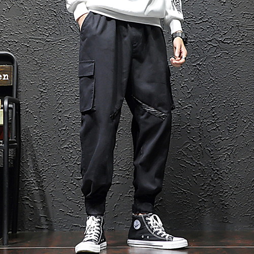 

Муж. Уличный стиль Чино Брюки - Однотонный Зеленый