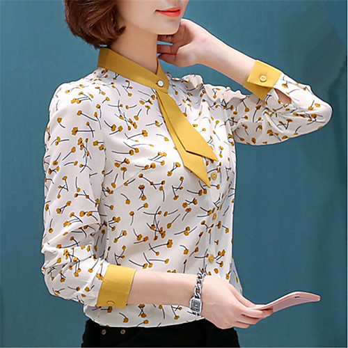 

Жен. С принтом Рубашка Цветочный принт