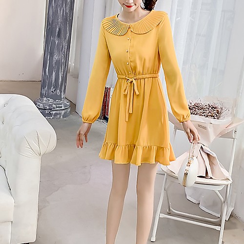 

женское платье выше линии колена желтое s m l xl