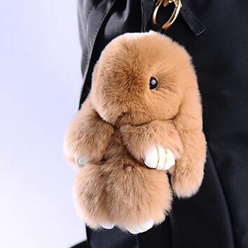 

Rabbit Keychain Yellow Brown Fur For