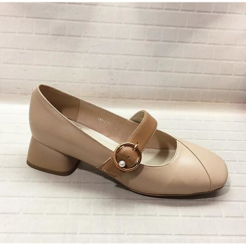 

Жен. Наппа Leather Весна лето На каждый день / Милая Обувь на каблуках Блочная пятка Квадратный носок Искусственный жемчуг Бежевый / Миндальный