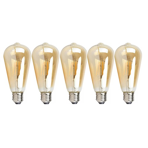 

5шт светодиодные лампы St64 4W светодиодные лампы накаливания Edison (60Вт галогенный эквивалент) винтажные светодиодные лампы накаливания E26 / E27 средняя база 540LM 2700K теплое белое прозрачное