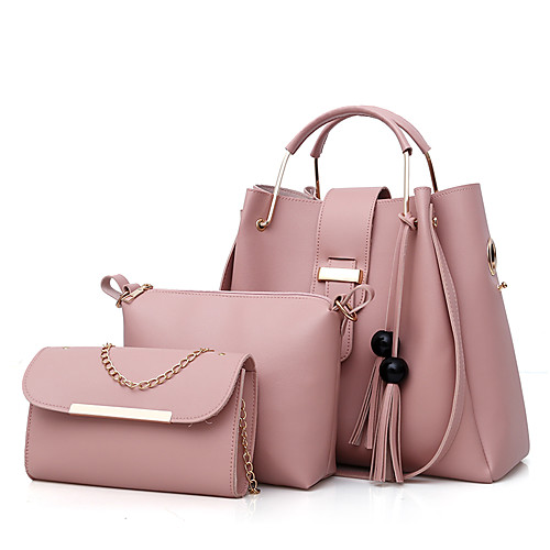 

Women's PU Bag Set 3 Pcs Purse Set Black / Brown / Blushing Pink