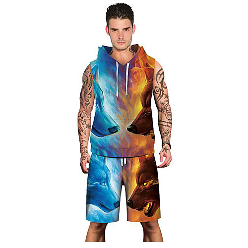 

Муж. Классический / Уличный стиль Activewear Set - Геометрический принт / 3D
