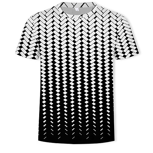 

Men's Geometric 3D Print T-shirt Basic Street chic Round Neck Black / Short Sleeve