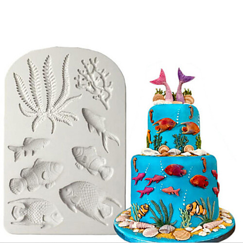 

3d силиконовые формы морское животное помадка для украшения торта инструменты морская звезда оболочки шоколадный шампунь плесень