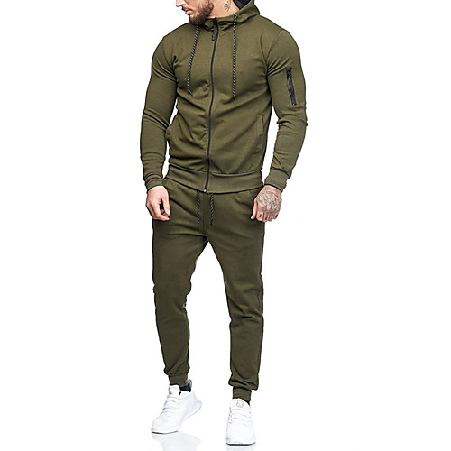 

Муж. Активный / Классический Толстовка / Activewear Set - Однотонный