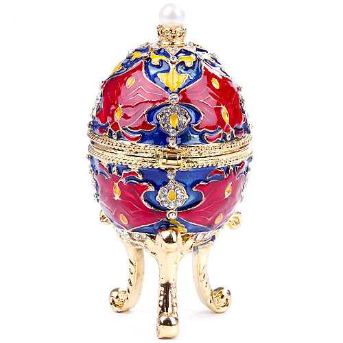 

Jewelry Box Trinket Box Antique Jeweled Russian Zinc Alloy For Easter Egg Cosplay Easter Women's Costume Jewelry Fashion Jewelry