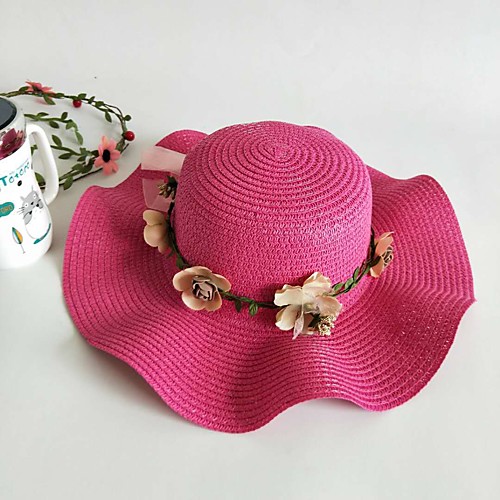 

Жен. Активный / Симпатичные Стиль Соломенная шляпа Цветочный принт