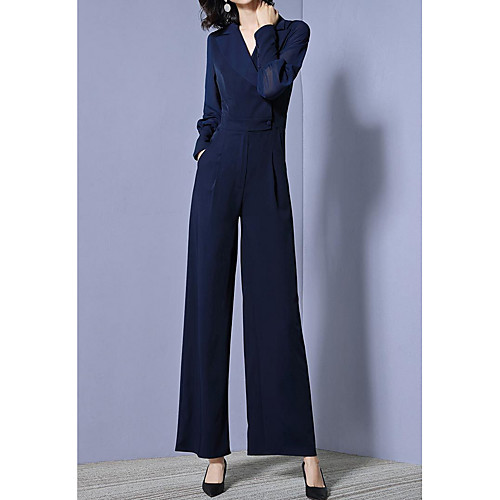

Жен. Бежевый Темно синий Желтый Комбинезоны, Однотонный L XL XXL