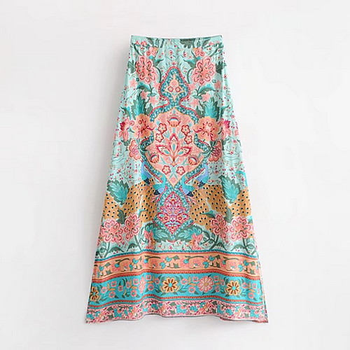 

Жен. Уличный стиль Качеля Подол Цветочный принт